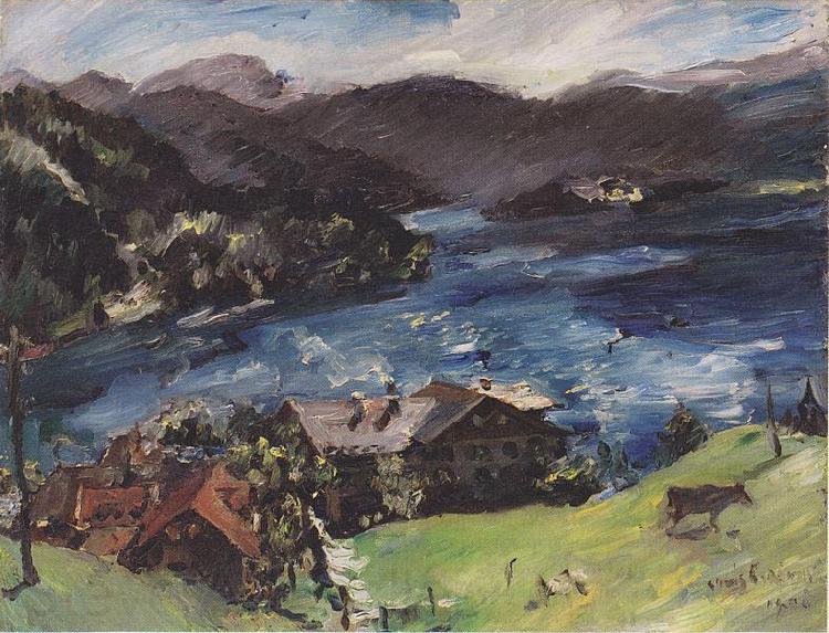 Lovis Corinth Walchensee, Landscape with cattle